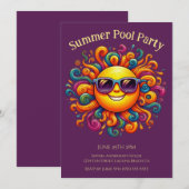Summer Pool Party - Sonniges Lächeln Einladung (Vorne/Hinten)