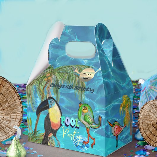 Summer Pool Party Tropical Birthday Geschenkschachtel