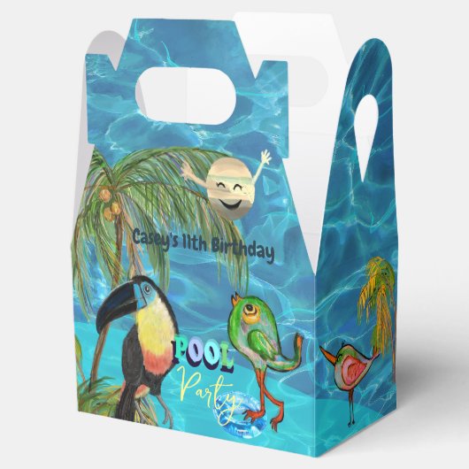 Summer Pool Party Tropical Birthday Geschenkschachtel (Geöffnet)