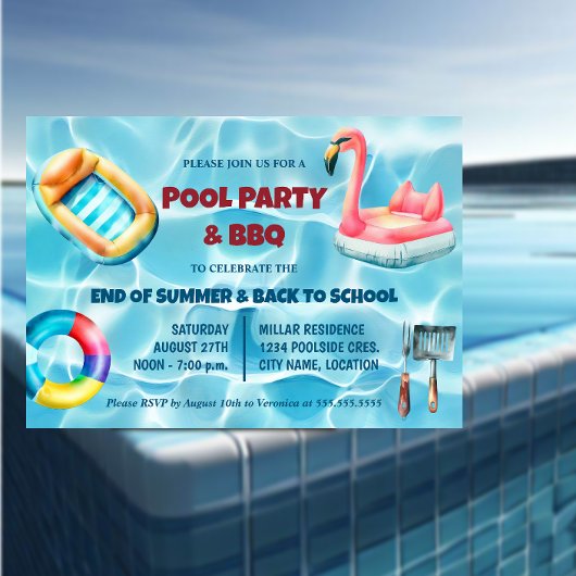 Summer Pool Party und GRILLEN Einladung