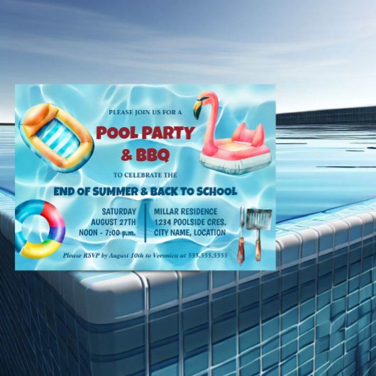 Summer Pool Party und GRILLEN Einladung
