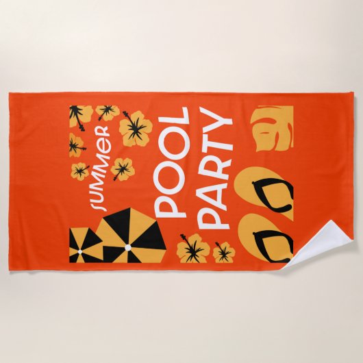 Summer Pool Partys Strandtuch (Vorderseite)