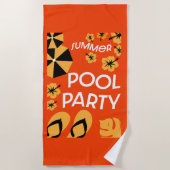 Summer Pool Partys Strandtuch (Vorderseite)