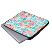 Summer Pool schwimmt Wasserfarbe Mosaik Laptopschutzhülle (Vorne Knopf)
