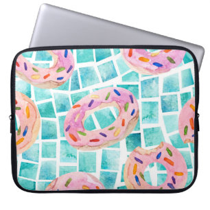 Summer Pool schwimmt Wasserfarbe Mosaik Laptopschutzhülle