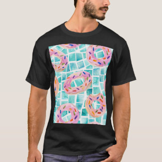 Summer Pool schwimmt Wasserfarbe Mosaik T-Shirt