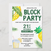 Summer Pool Snack Picknick Spaß Nachbarn Block Par Einladung (Vorderseite)