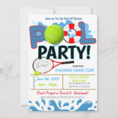Summer Pool Tennis Party Einladung (Vorderseite)