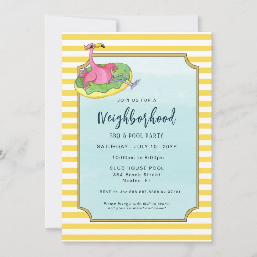 Summer Pool und Block Party Einladung (Vorderseite)