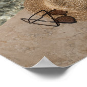 Summer Poolside Aesthetic Straw Hat Poster (Ecke)