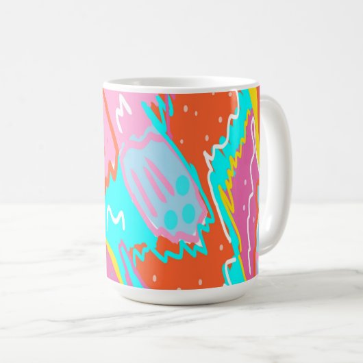 Summer Poolside Vibes Abstrakte Kunst Kaffeetasse (VorderseiteRechts)