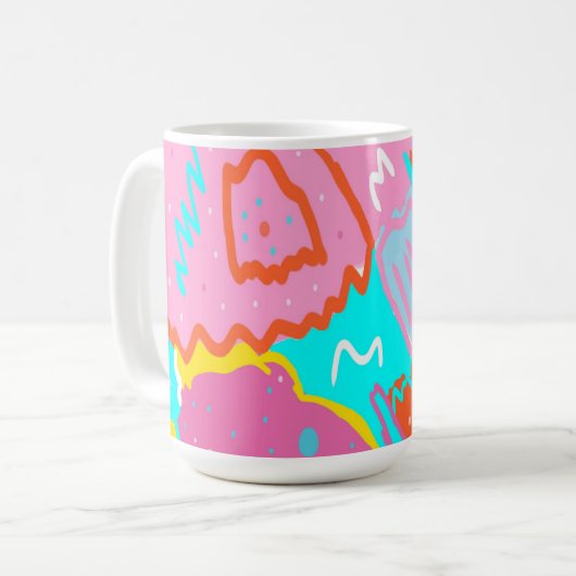 Summer Poolside Vibes Abstrakte Kunst Kaffeetasse (Vorderseite Links)