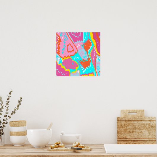 Summer Poolside Vibes Abstrakte Kunst Poster (Küche)