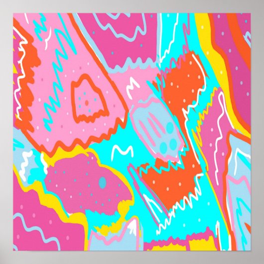 Summer Poolside Vibes Abstrakte Kunst Poster (Vorne)