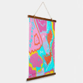 Summer Poolside Vibes Abstrakte Kunst Wandteppich Mit Holzrahmen (Gewinkelt)