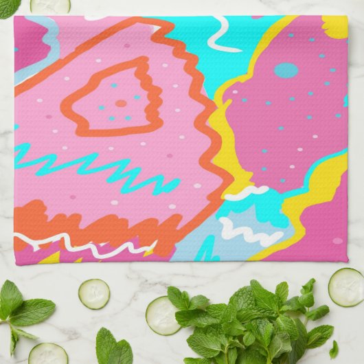 Summer Poolvibes Abstrakt Print Geschirrtuch (Gefaltet)