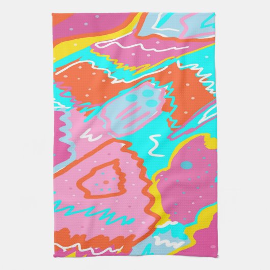 Summer Poolvibes Abstrakt Print Geschirrtuch (Vertikal)