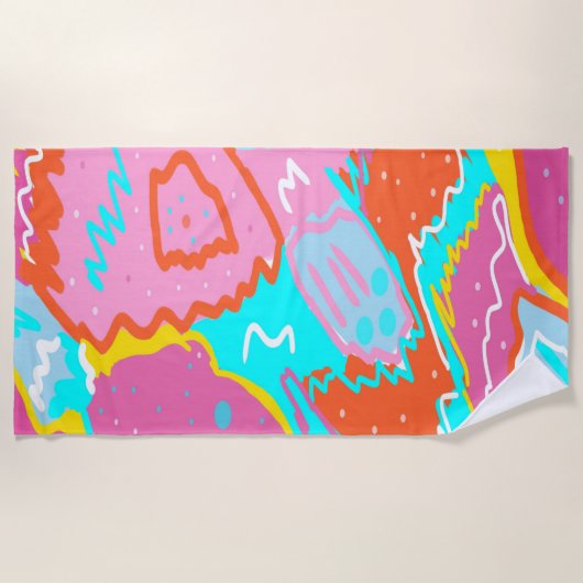 Summer Poolvibes Abstrakt Print Strandtuch (Vorderseite)