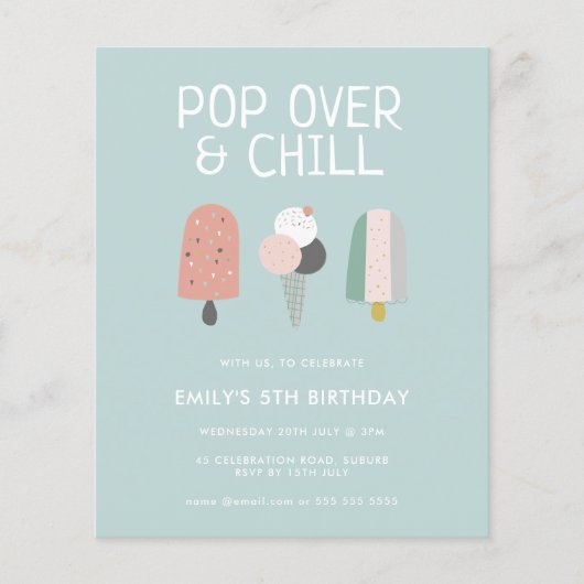 Summer Pop Over & Chill Popsiary Party Geburtstag (Vorderseite)