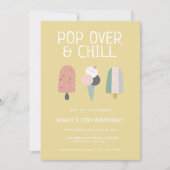 Summer Pop Over & Chill Popsiary Party Geburtstag Einladung (Vorderseite)