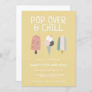 Summer Pop Over & Chill Popsiary Party Geburtstag Einladung