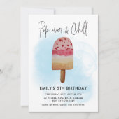 Summer Pop Over & Chill Popsiary Party Geburtstag Einladung (Vorderseite)