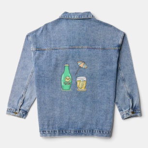 Summer Pop Soda Vibes - Niedlicher Cartoon Drink Jeansjacke