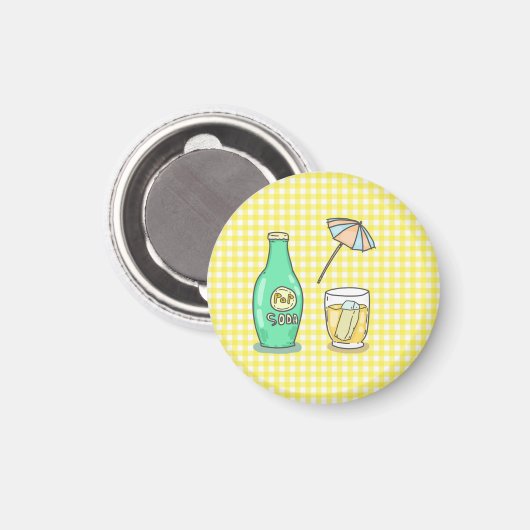 Summer Pop Soda Vibes - Niedlicher Cartoon Drink Magnet (Vorderseite/Rückseite)