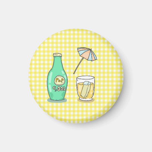 Summer Pop Soda Vibes - Niedlicher Cartoon Drink Magnet (Vorne)
