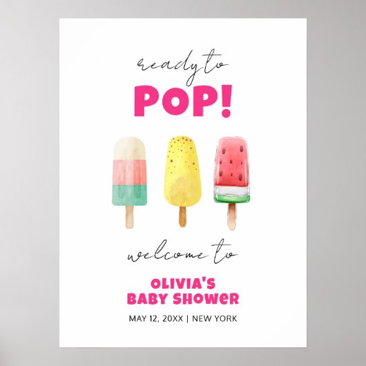 Summer Popcice Ice Cream Baby Dusche Willkommen Poster (Vorne)