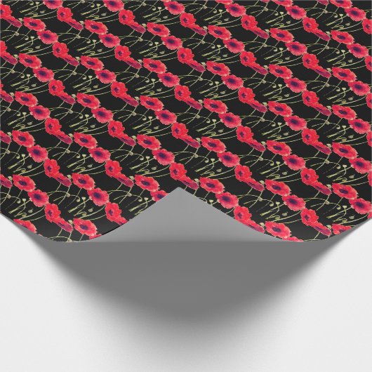 Summer Poppy Blumenmuster Geschenkpapier (Ecke)