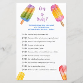 Summer Popsicle Baby Showspiel über oder unter