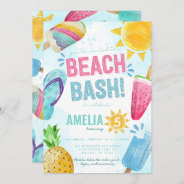 Summer Popsicle Beach Bash Geburtstagsparty Einladung