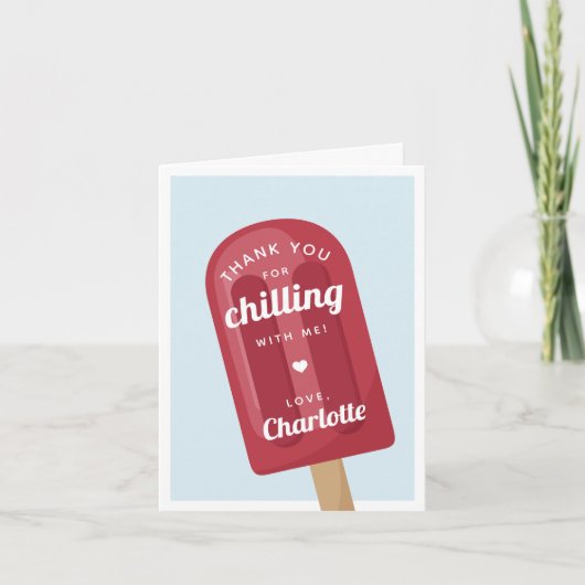 Summer Popsicle Kindergeburtstag Party Dankeskarte (Vorderseite)