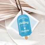 Summer Popsicle Kindergeburtstag Party Geschenkanhänger<br><div class="desc">Diese niedlichen Gefälligkeitsmarken wurden so konzipiert,  dass sie den Einladungen unserer beliebten Kinder zur Geburtstagsfeier entsprechen. Sie sind mit einem hellblauen Popsikel an der Vorderseite versehen,  mit den Worten "Danke,  dass du mit mir gekillt hast" und einer Signatur in weißem Retrobuchstaben.</div>