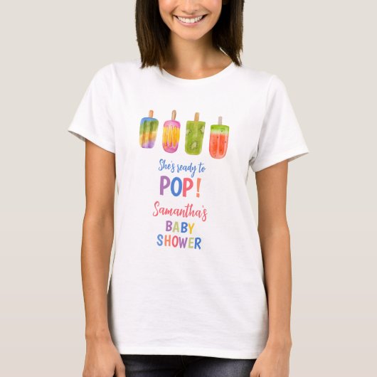 Summer Popsicle Mommy zu Baby Dusche T-Shirt (Vorderseite)