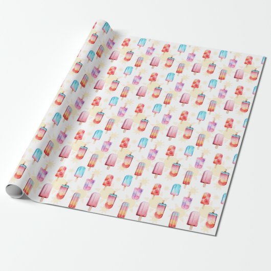 Summer Popsicle Pattern Geschenkpapier (Ungerollt)
