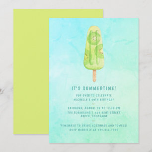 Summer Popsicle Watercolor Geburtstagsparty Einladung