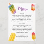 Summer Popsights for Baby Shower Menu Begleitkarte (Vorderseite)