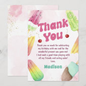 Summer Popsil Pink Girl Geburtstag Danke Karte (Vorne/Hinten)