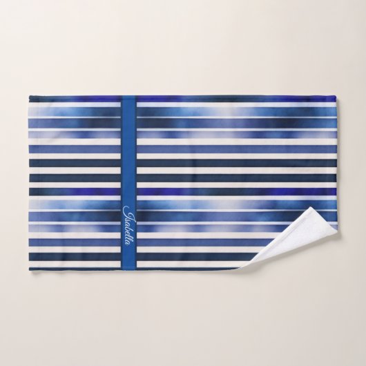 Summer Popular Navy Blue Boat Stripes Collection Badhandtuch Set (Handtuch)