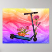 Summer Poster Push Scooter Floral Art (Vorne)