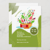 Summer Potluck Party Einladung (Vorne/Hinten)