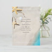 Summer QR Code UAWG Beach Hochzeit Einladung (Stehend Vorderseite)