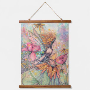 Summer Queen Blume Faiasy Fantasy Art Wandteppich Mit Holzrahmen
