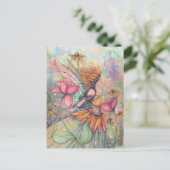 Summer Queen Fairy Artwork Blank Innen Postkarte (Stehend Vorderseite)
