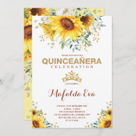 Summer Quinceanera Garden Sonnenblumen 15. Geburts Einladung