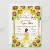 Summer Quinceanera Garten Sonnenblumen Geburtstag Einladung (Vorderseite)