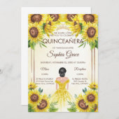 Summer Quinceanera Garten Sonnenblumen Geburtstag Einladung (Vorne/Hinten)