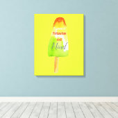 Summer Quote Popsibet Sorbet Limone niedliche Nahr Leinwanddruck (Insitu (Holzboden))